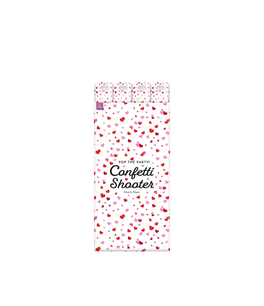 Hartjes Confetti Kanon Rood Papieren Snippers 60cm