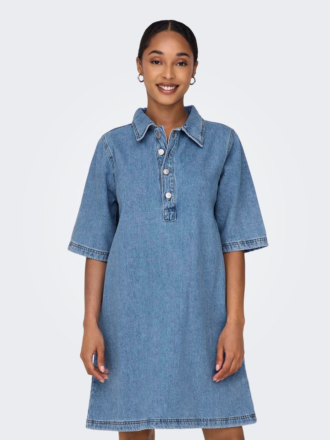 ONLGRY Kurzes Kleid Light Blue Denim
