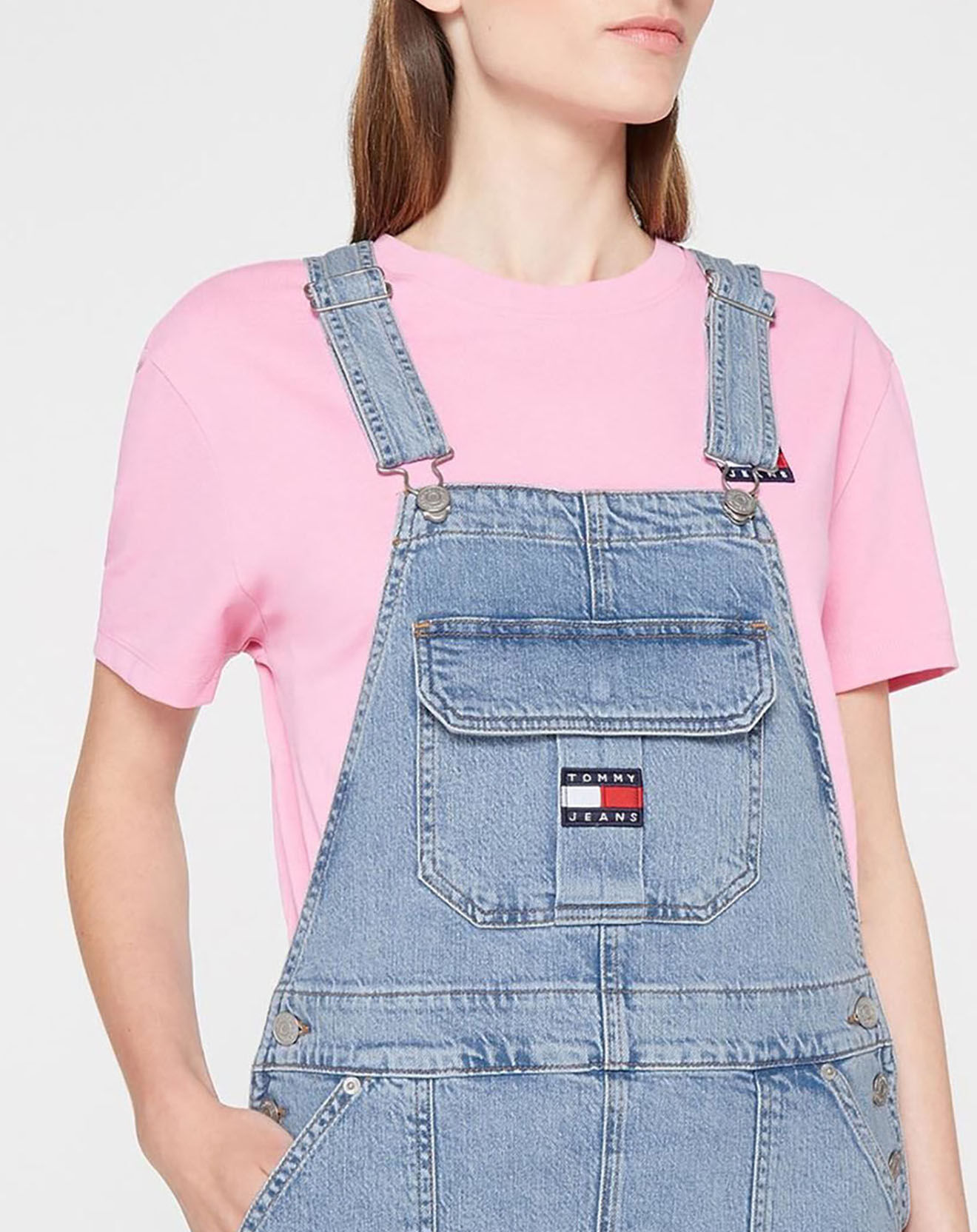 Tommy Jeans Robe salopette cargo dungaree bleu clair