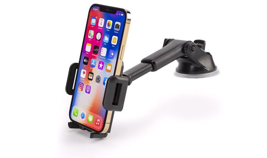 Mobilholder med arm og sugekop