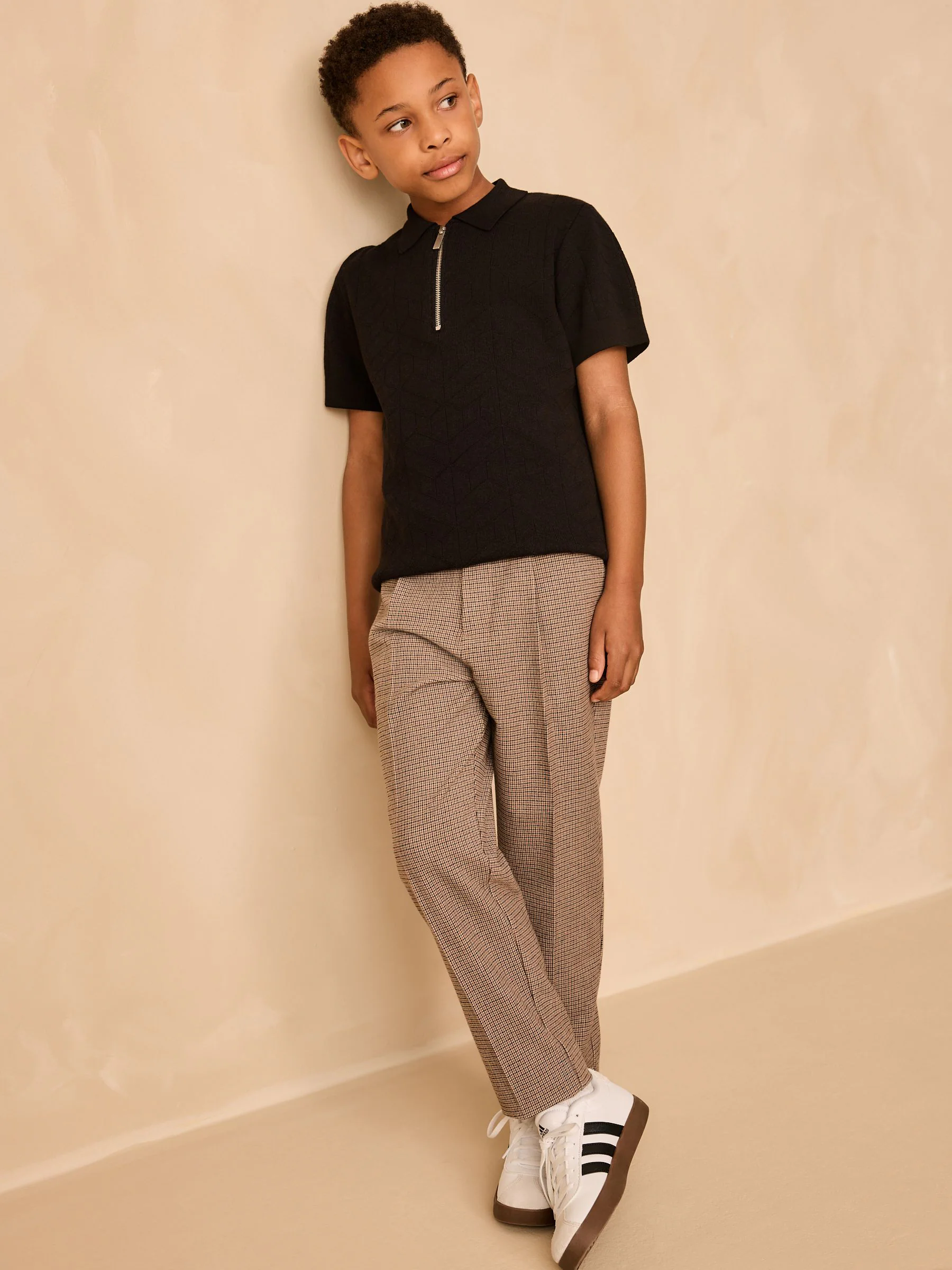 Lichtbruin - Smart Check Trousers (3-16yrs)