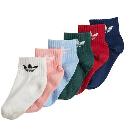 adidas Originals Strømper - 6-pak - Blå/ Grøn/Hvid/Rosa