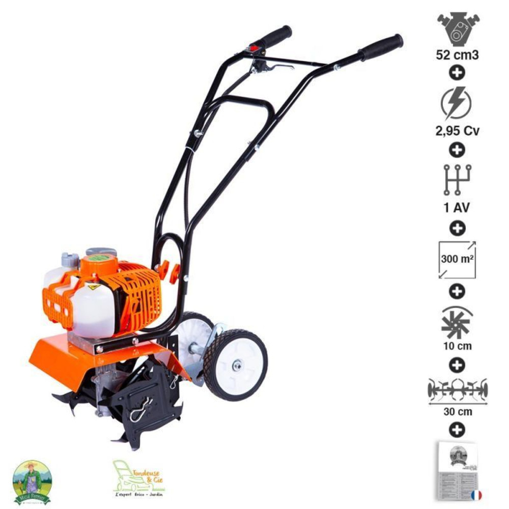 Microbineuse thermique 52 cm3 2,95 cv travail 30 cm fermier dz-m142