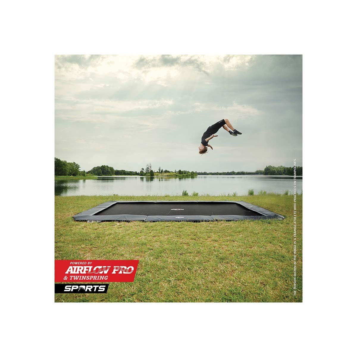 Bergtoys Berg Ultim Elite Trampolin FlatGround Grau 500 cm