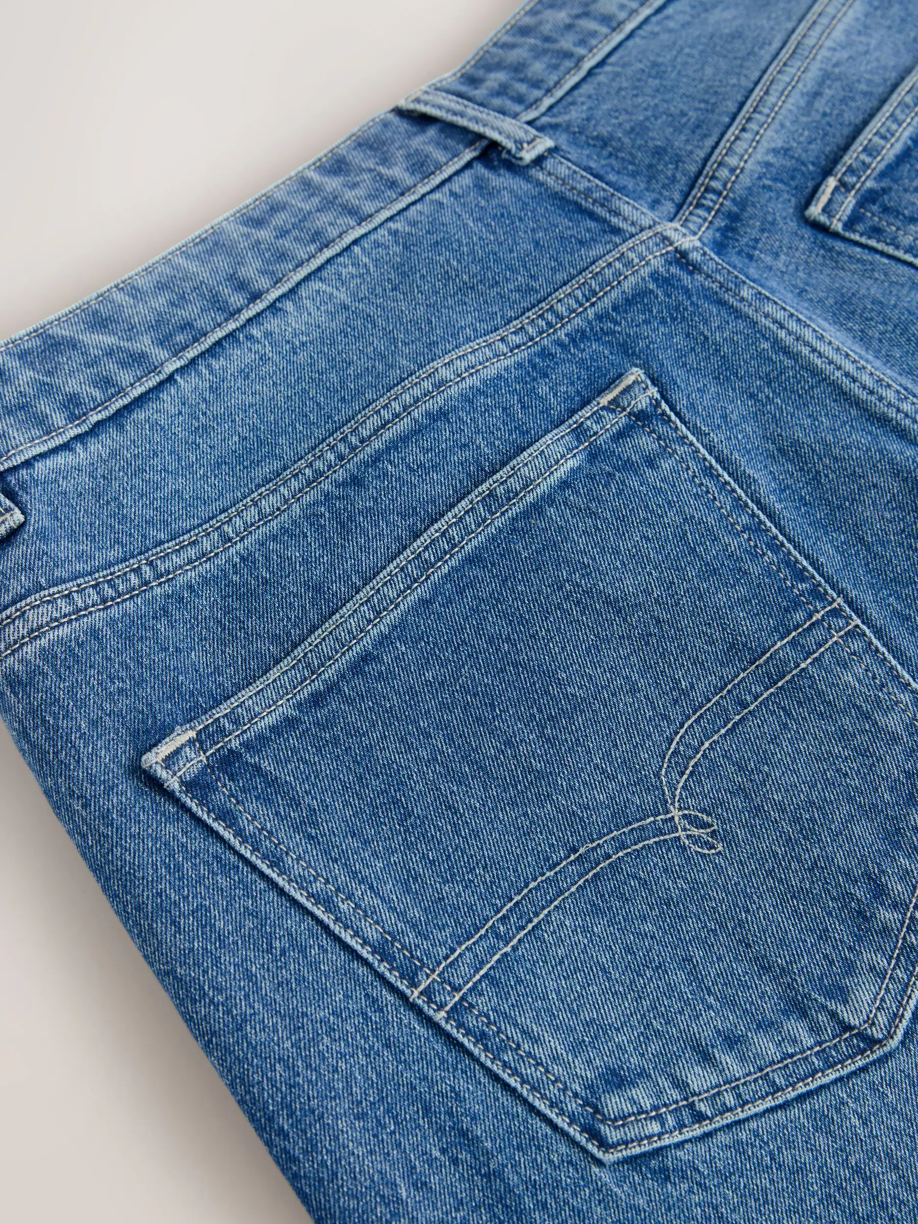 Mediumblauw getint - Straight fit - Vintage wash denim jeans