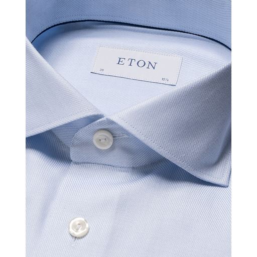 Eton Melange Semi Solid Fine Twill Slim Fit Skjorte, Light Blue, 44
