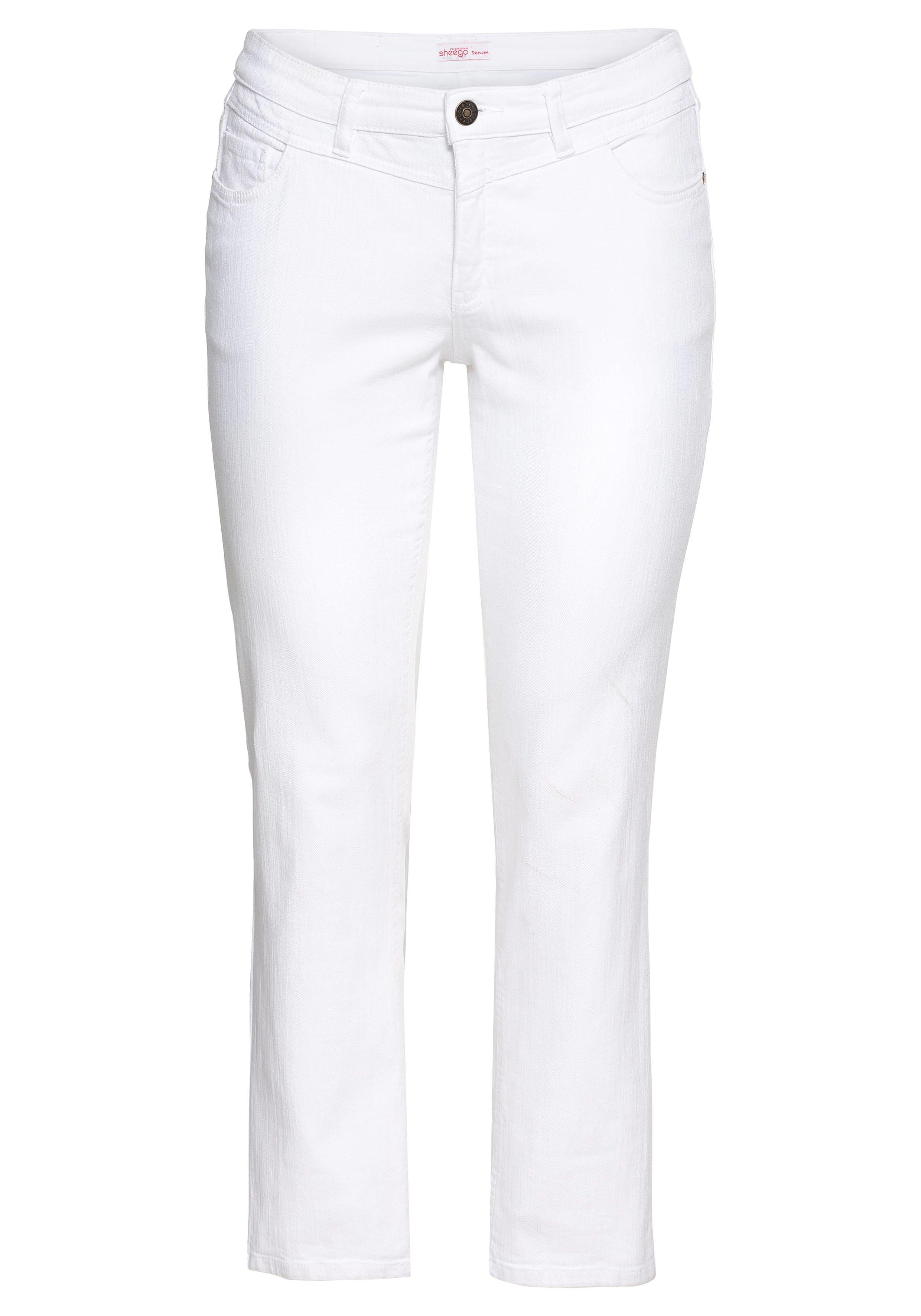 Gerade Jeans mit Used-Effekten