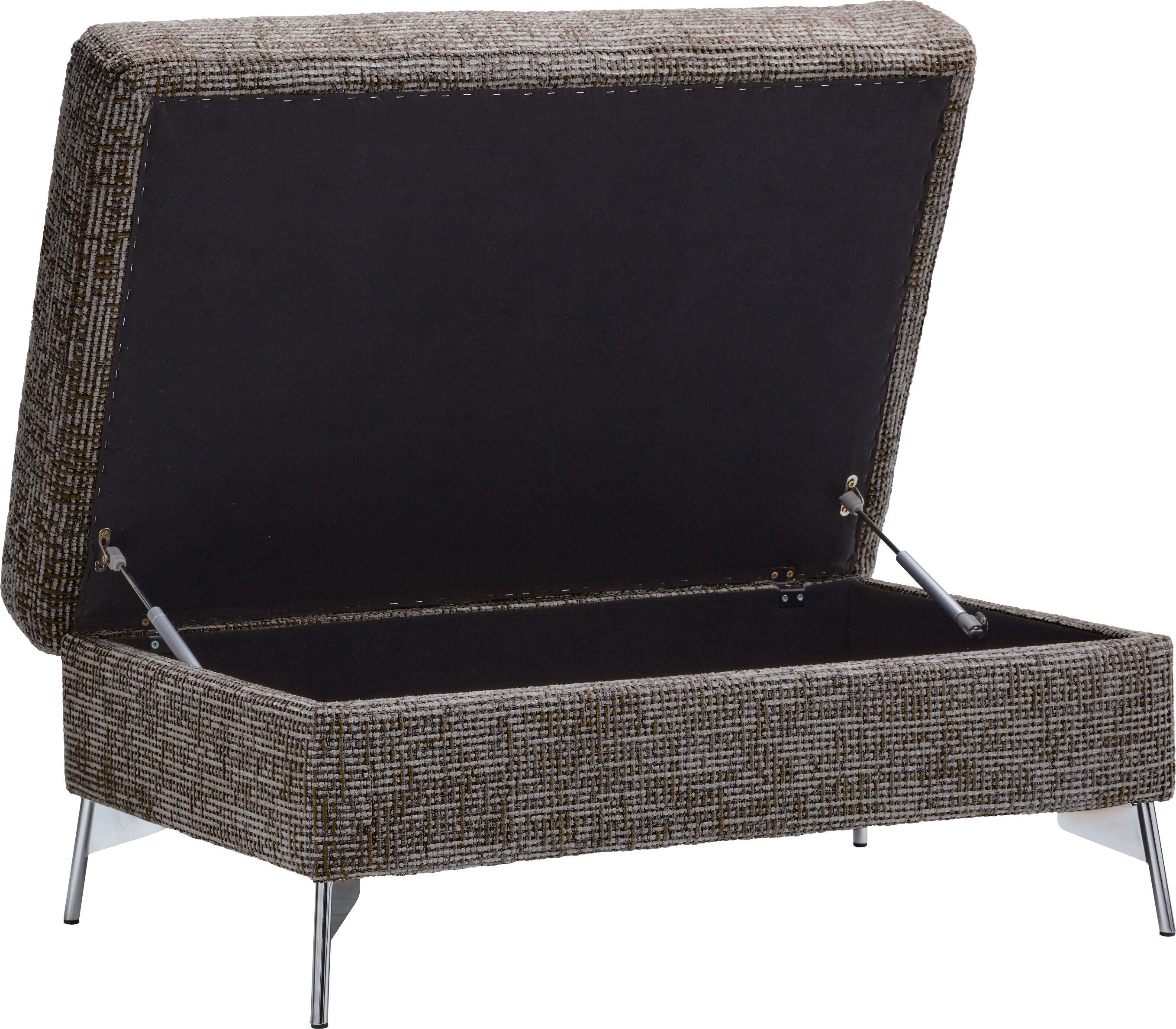 DIENER Hocker - Grau / B: 64.0 cm x T: 95.0 cm x H: 45.0 cm