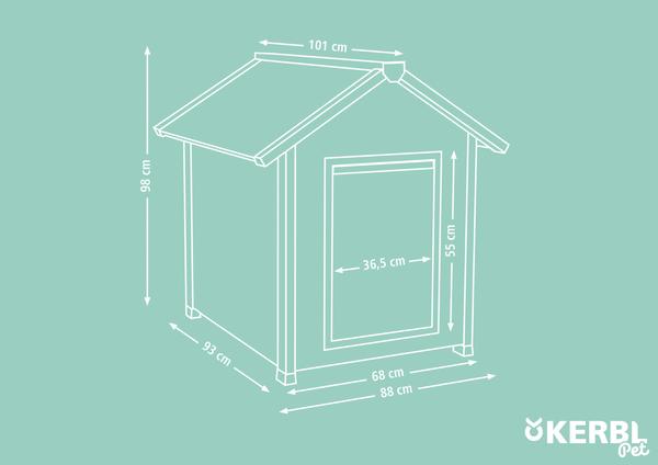 KERBL Hundehütte ECO Hendry, ca. B101/H98/T88