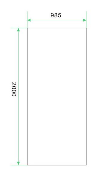 Mueller Slimline glaswand 100x200cm met overloop van helder naar spiegel rookglas