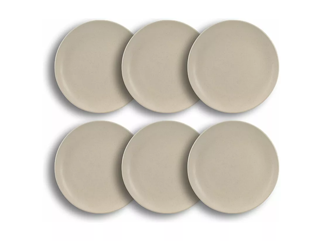 Novastyl - Lot 6 Assiettes A Dessert Arita 20.5cm En Gres Beige