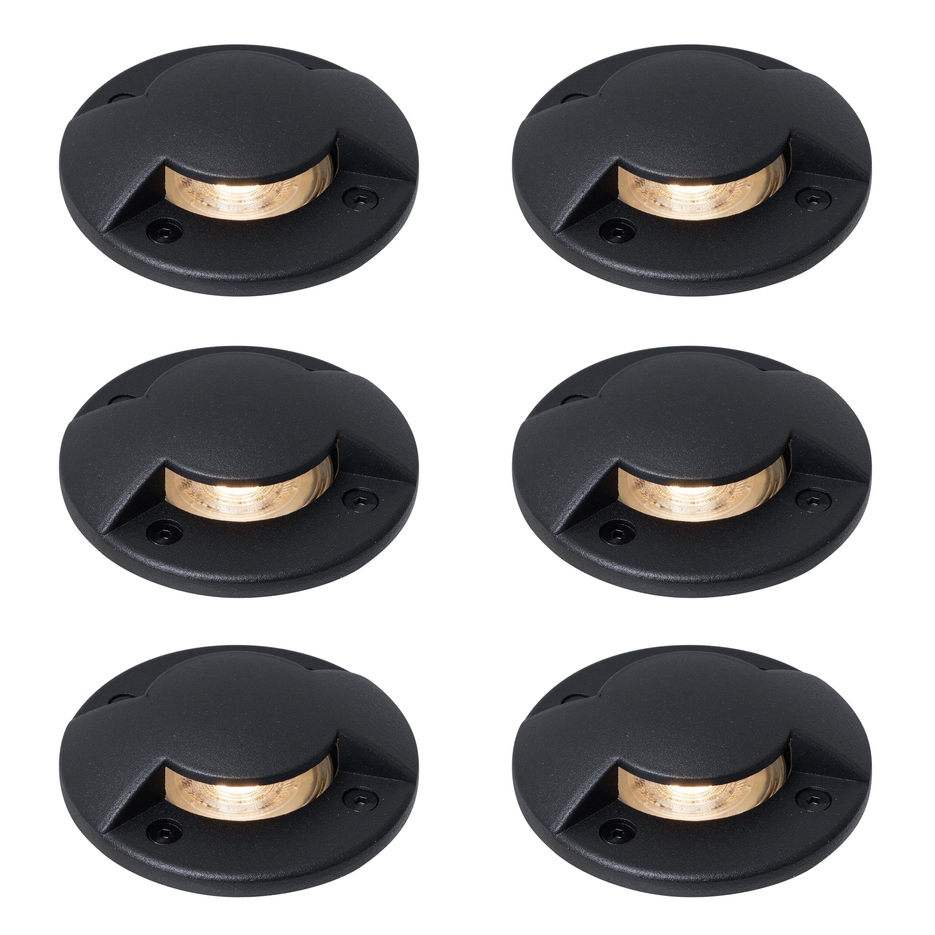 QAZQA Set van 6 moderne grondspots zwart GU10 50mm 2-lichts effect