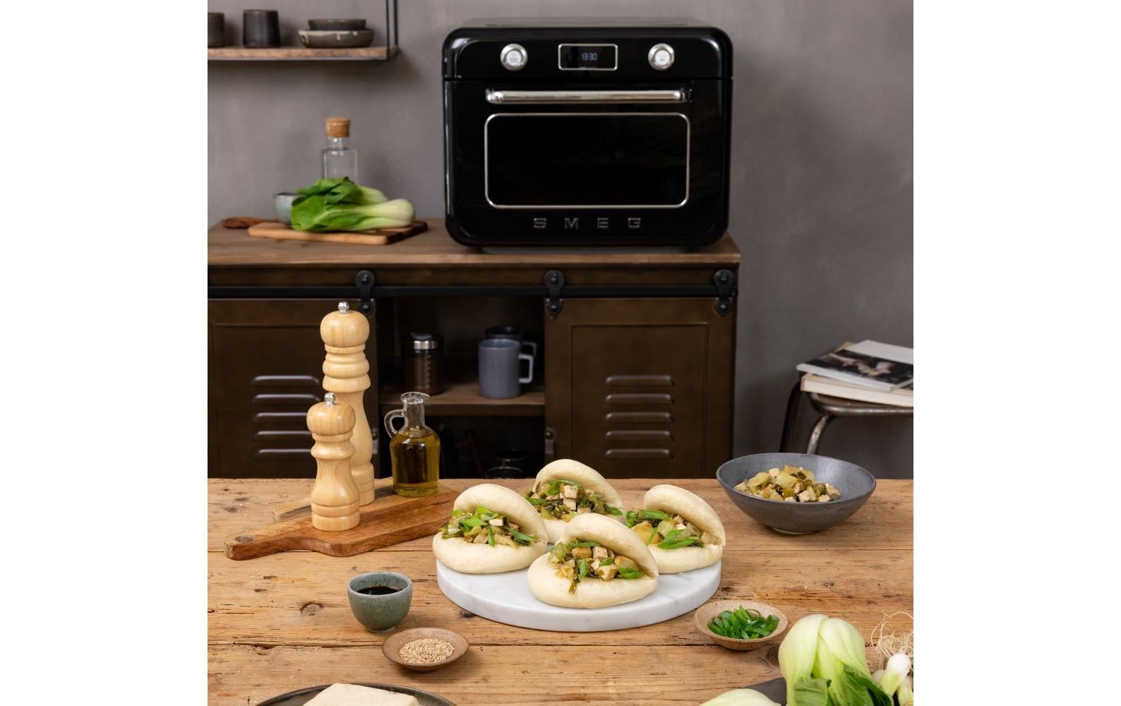 Dampfbackofen COF01 WhEU Schwarz<br>Kombi-Tisch-Backofen