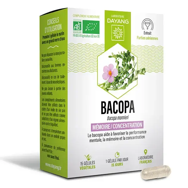 Dayang Bacopa Orgânica 15 cápsulas