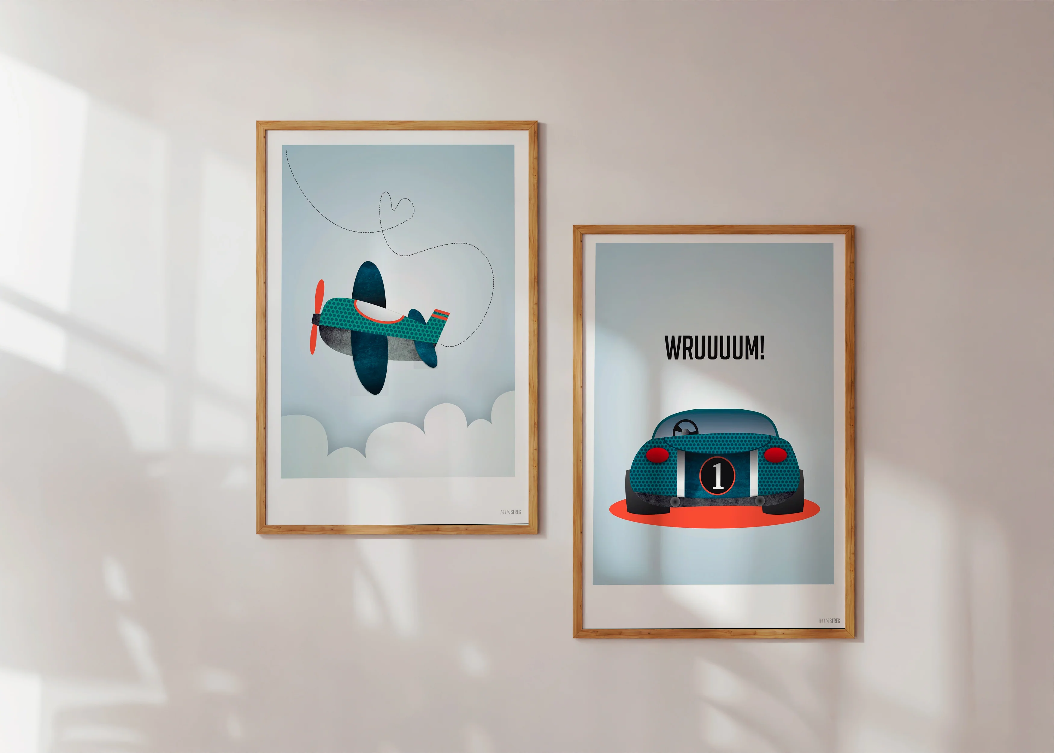 Poster & Frame  Min Streg Drenge Flyver plakat