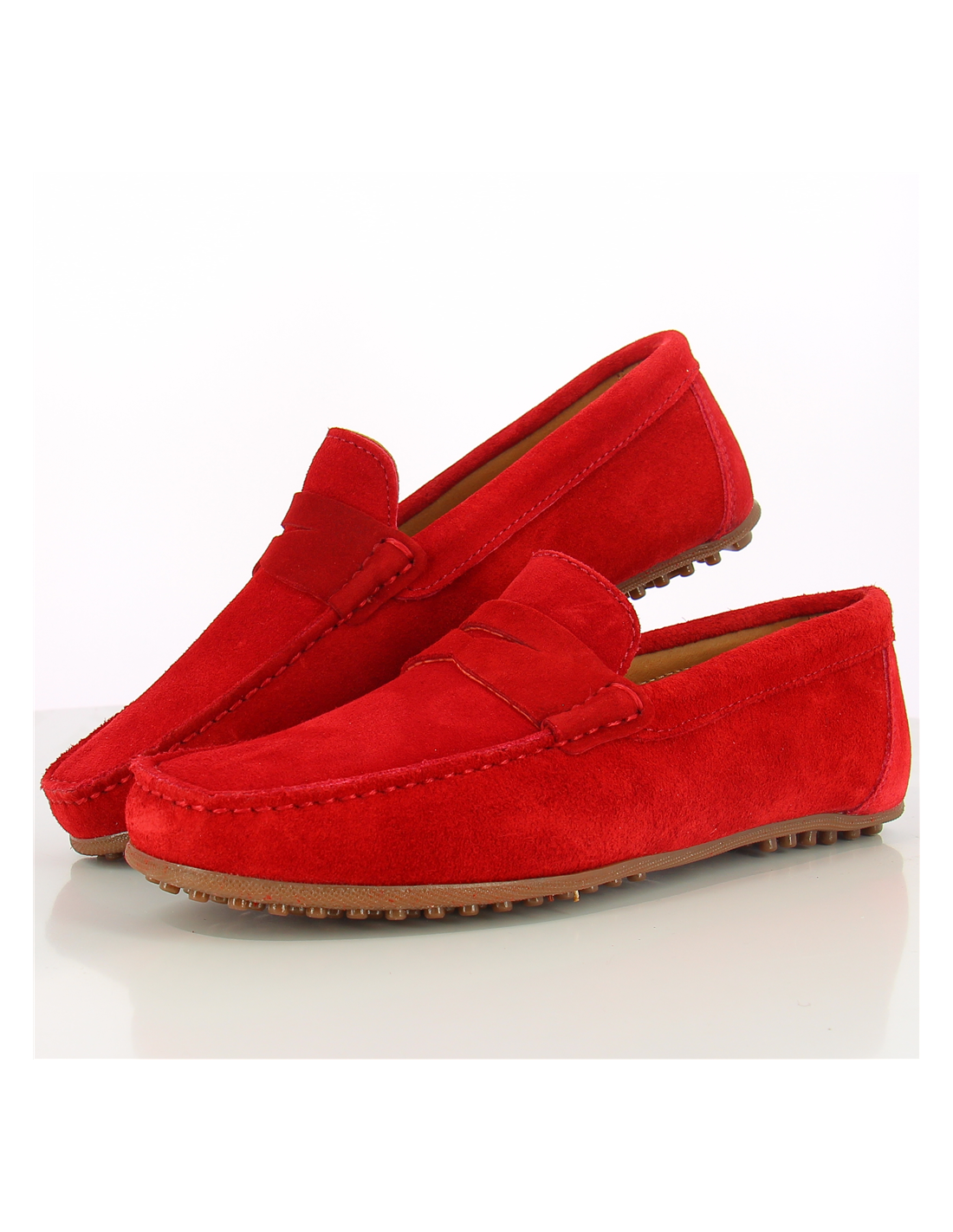 hylton mocassin homme 80743-06 daim rouge