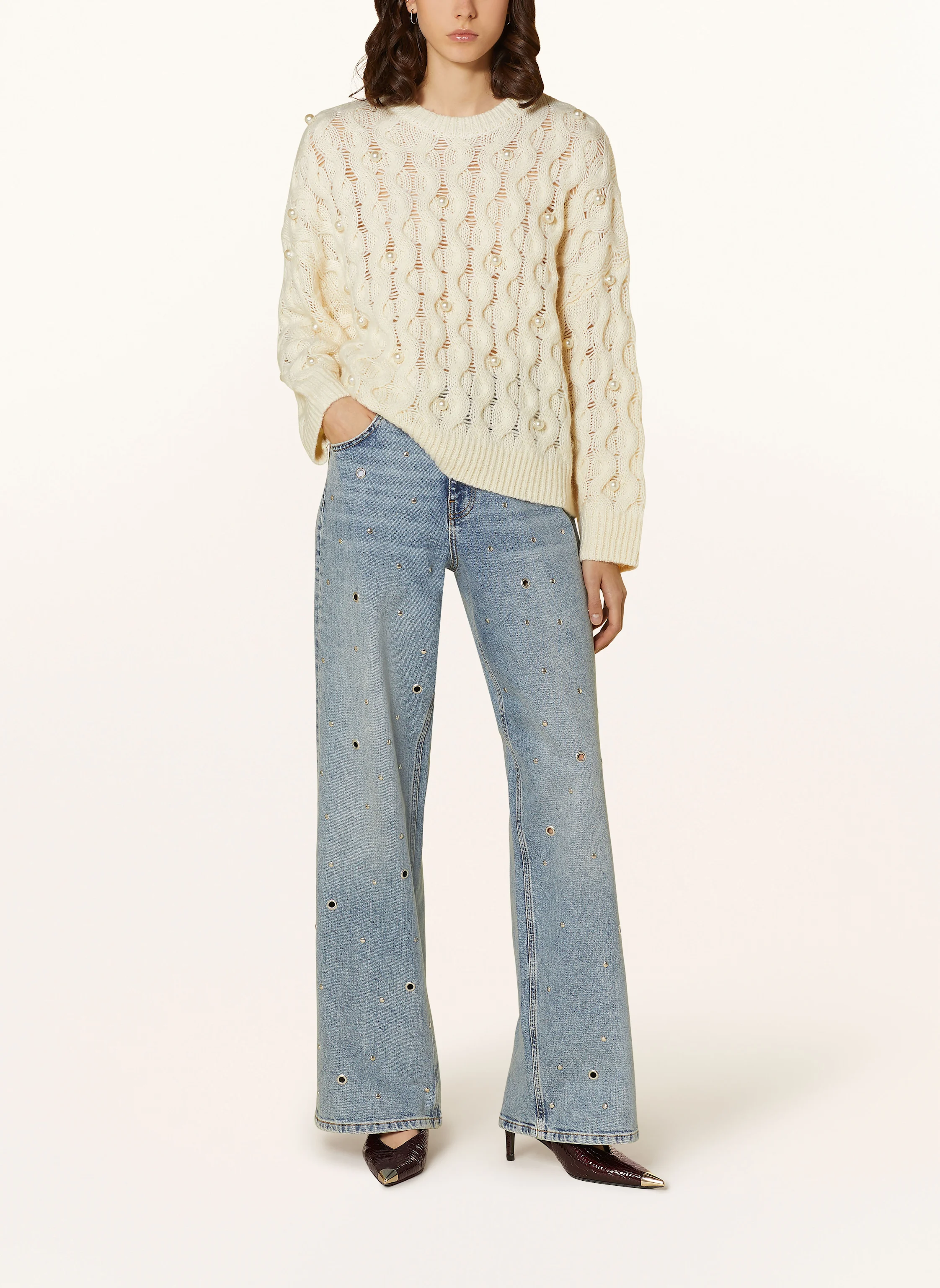 ESSENTIEL ANTWERP Pullover HALPES mit Schmuckperlen