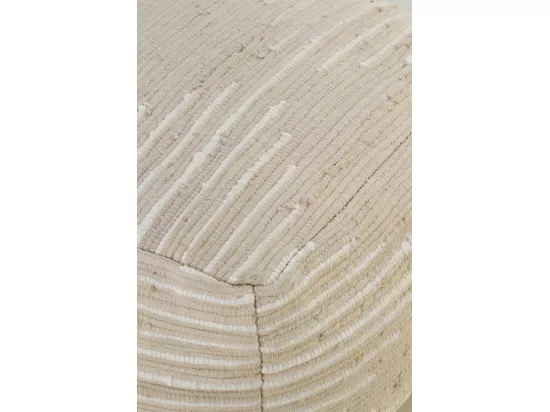 Pouf en coton beige 45x45x35 cm