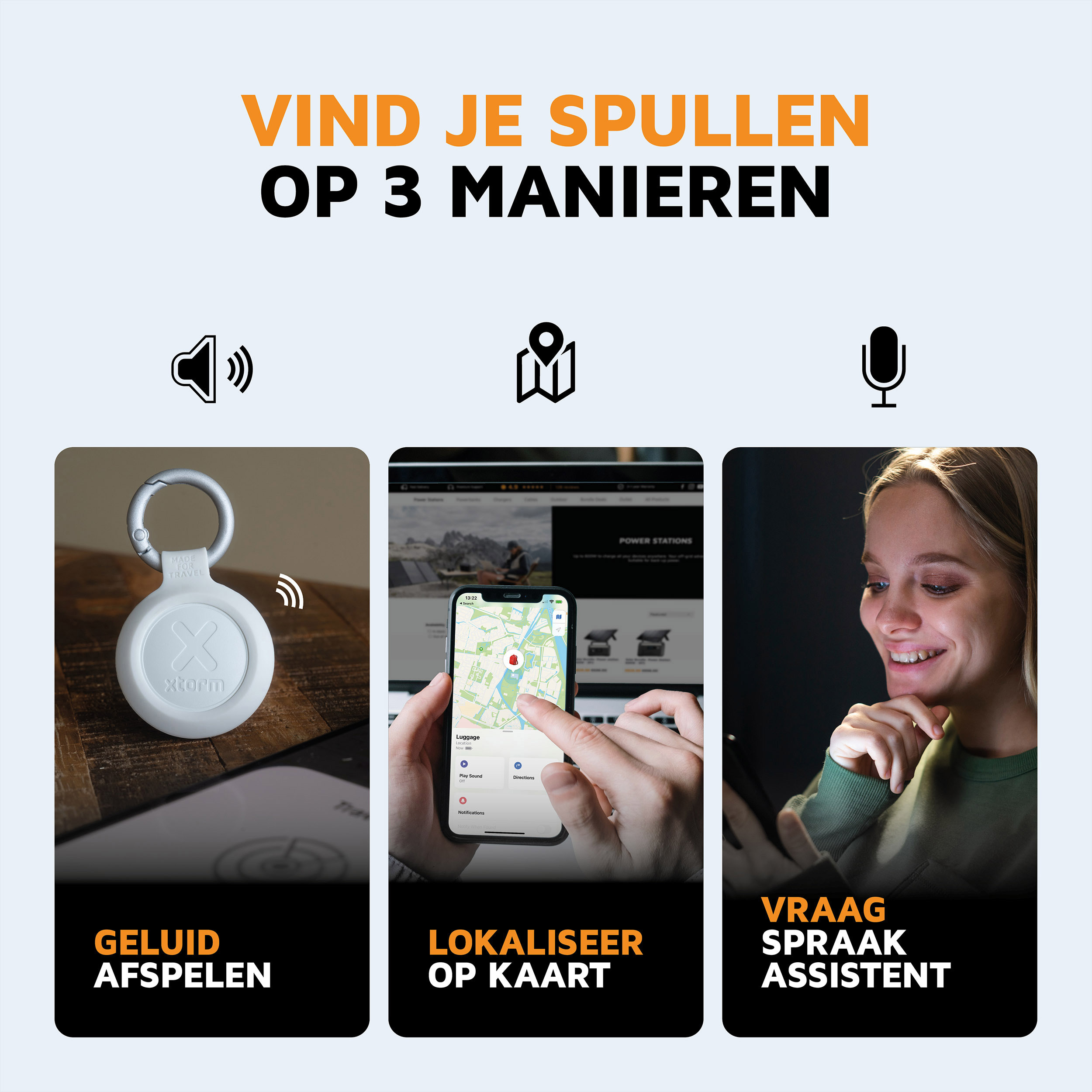 Xtorm Water-resistant White TravelTag - Set van 3