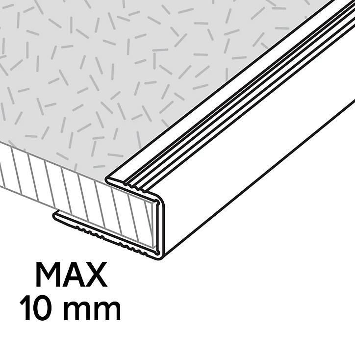 Profilé de finition en U en aluminium pour sol , décor métal mat GoodHome 10,5 x 930 mm