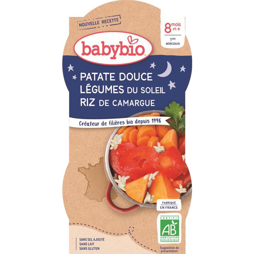 Bols de Patate Douce et Légumes du Soleil avec Riz 2x200g - Doré