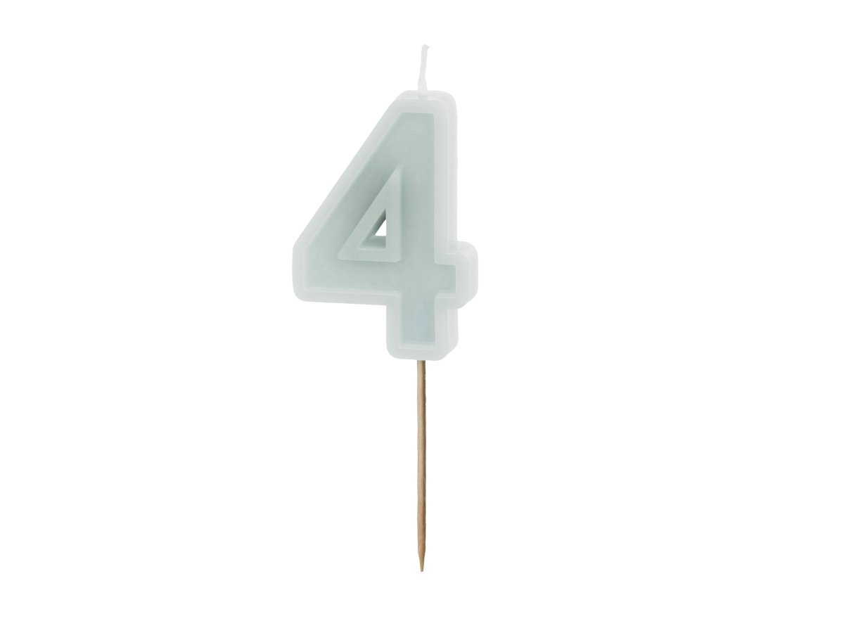 4 Jaar Kaars Lichtgroen 10cm