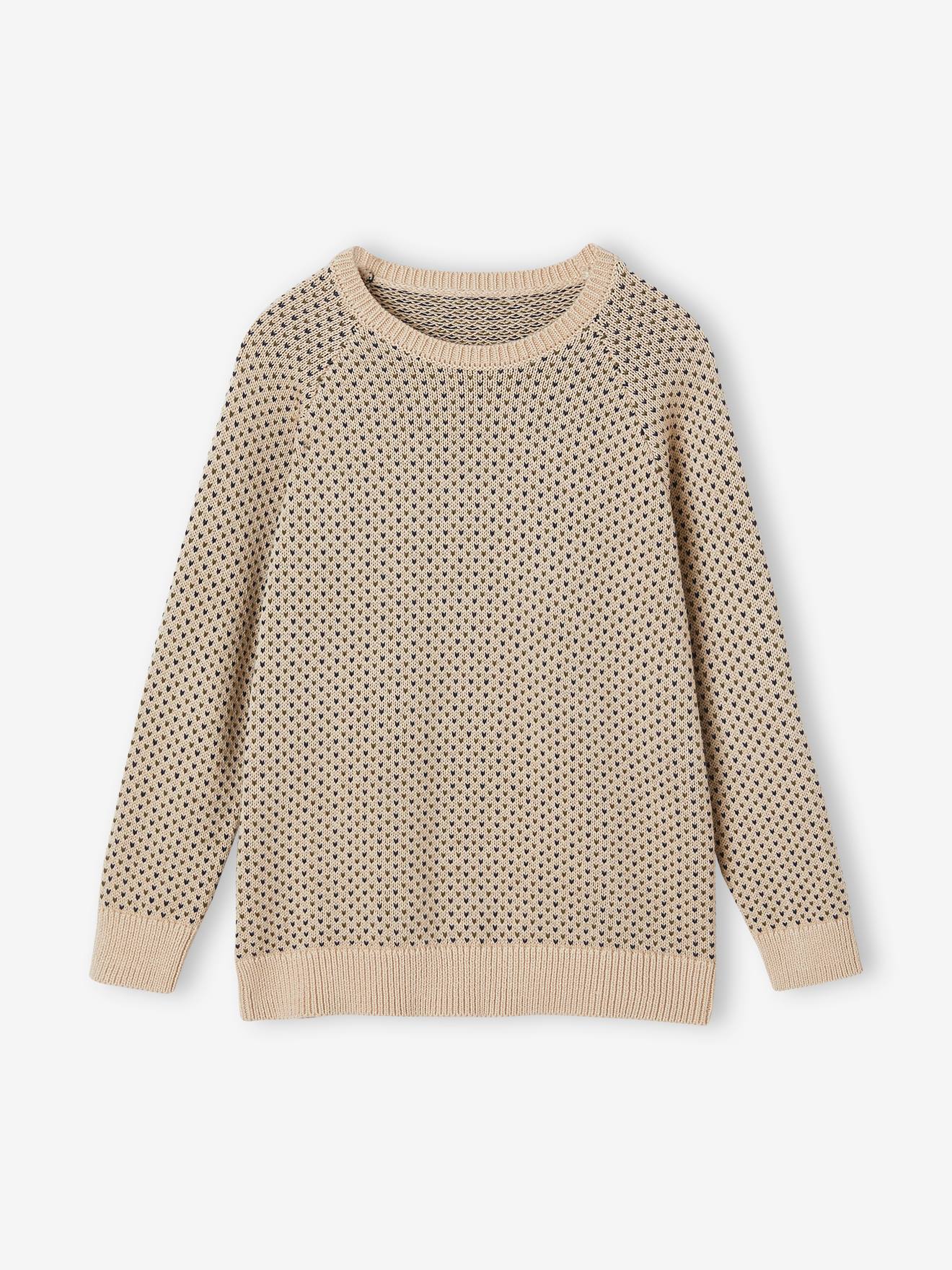 Suéter de tricô elegante para meninos, branco-creme