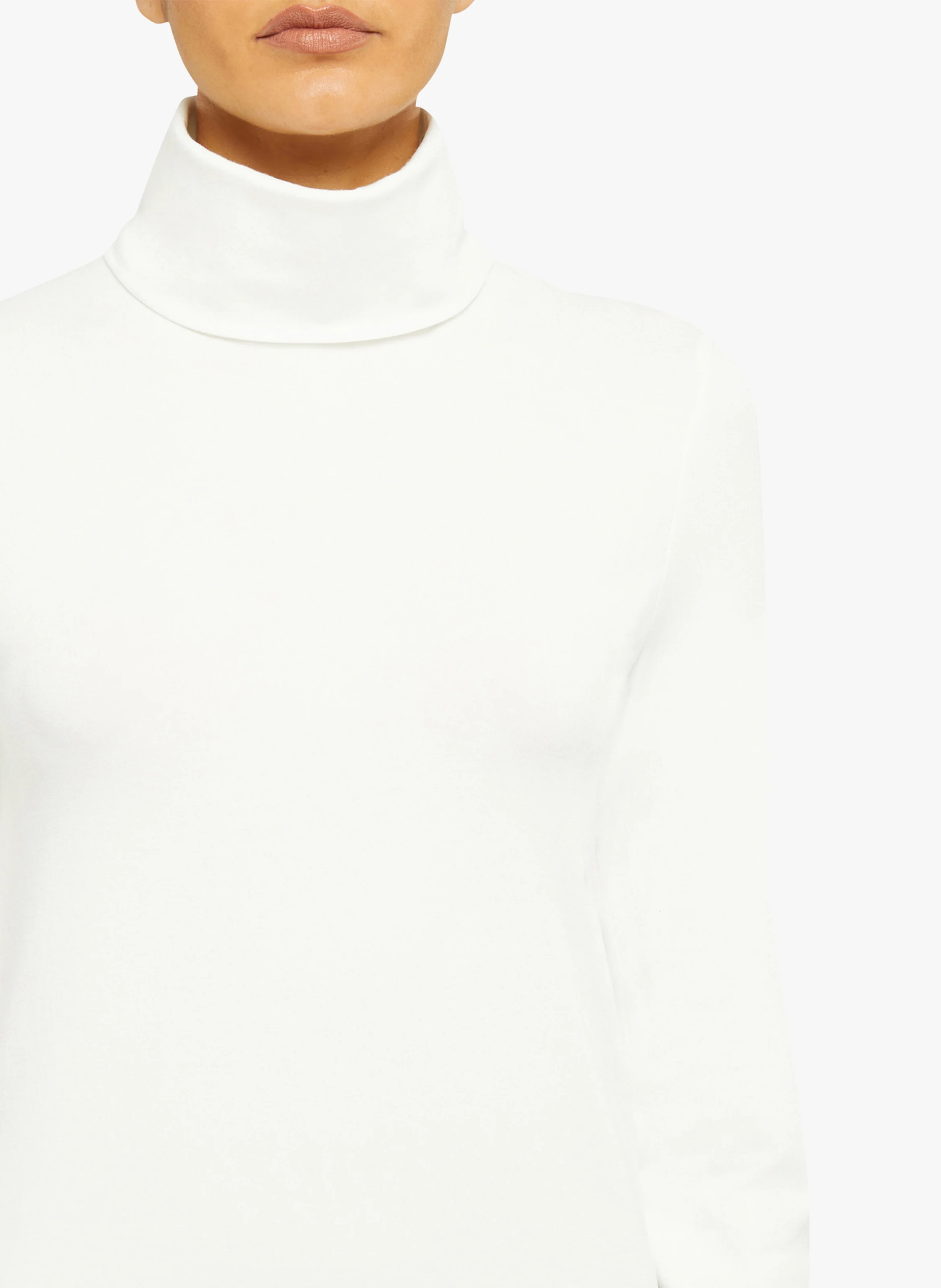 Aurora Pullover - Pull-over ajusté col roulé | Blanc