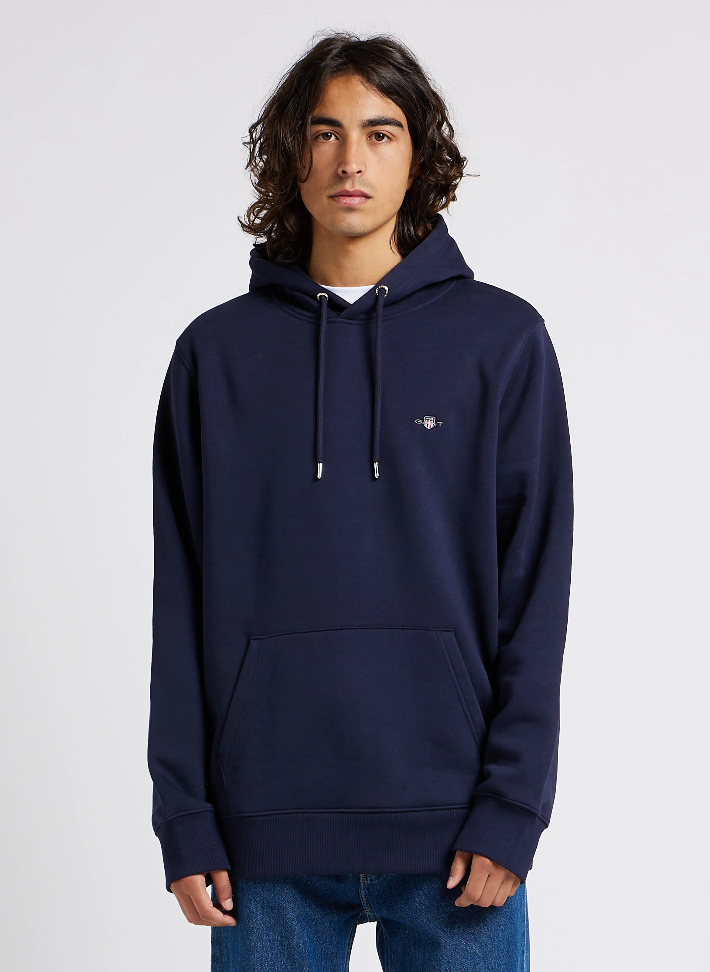 Sweat à capuche regular-fit en coton mélangé | Bleu