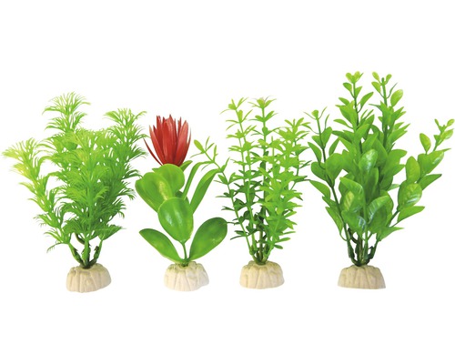 Kunststof waterplanten, standaard klein, 19 cm, 4 stuks, groen