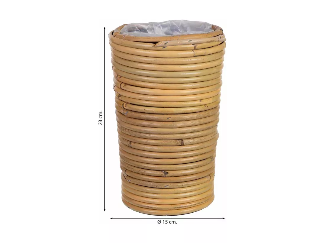 Vase en bambou 15x15x23h cm