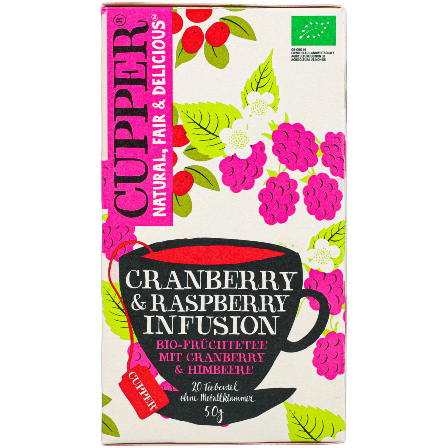Cupper Bio Cranberry & Raspberry Infusion 20 Beutel