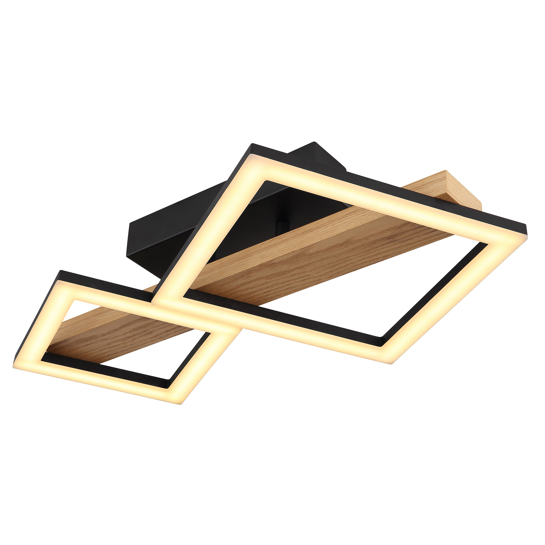 LED-Deckenleuchte - schwarz-braun - 30x48 cm