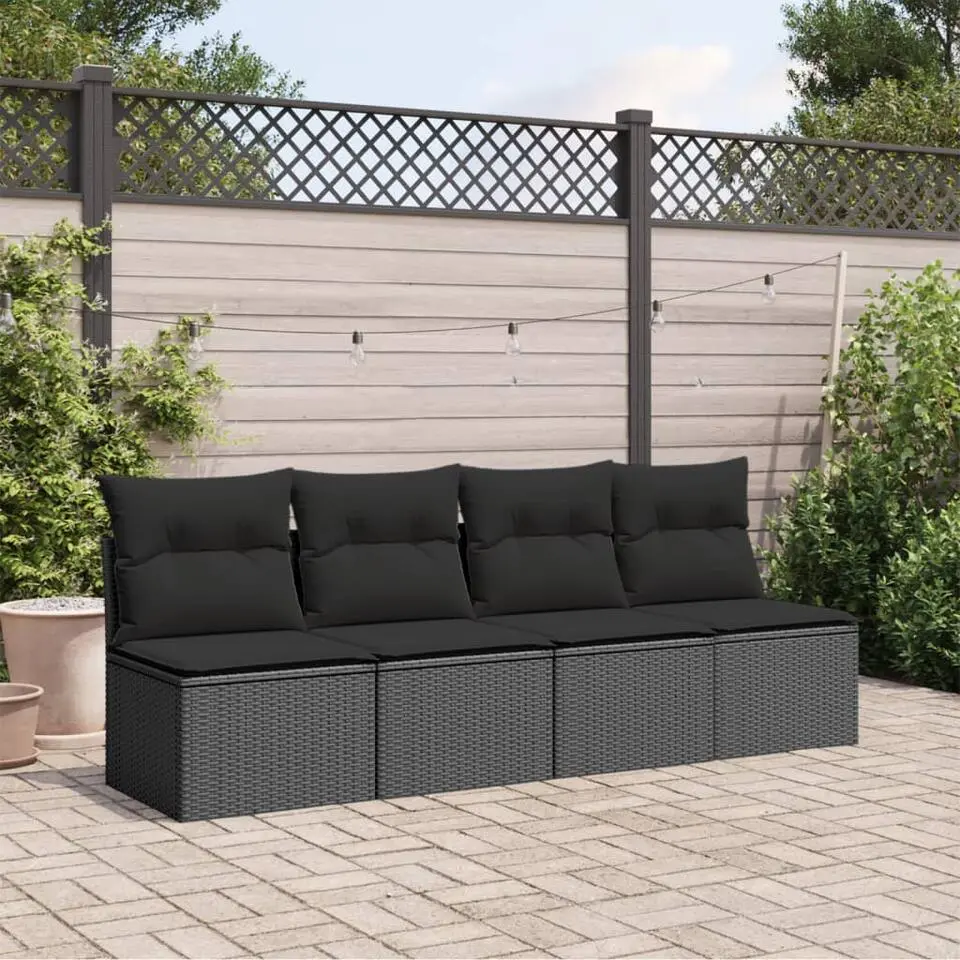 vidaXL - Tuinbank - Zwart - Poly rattan