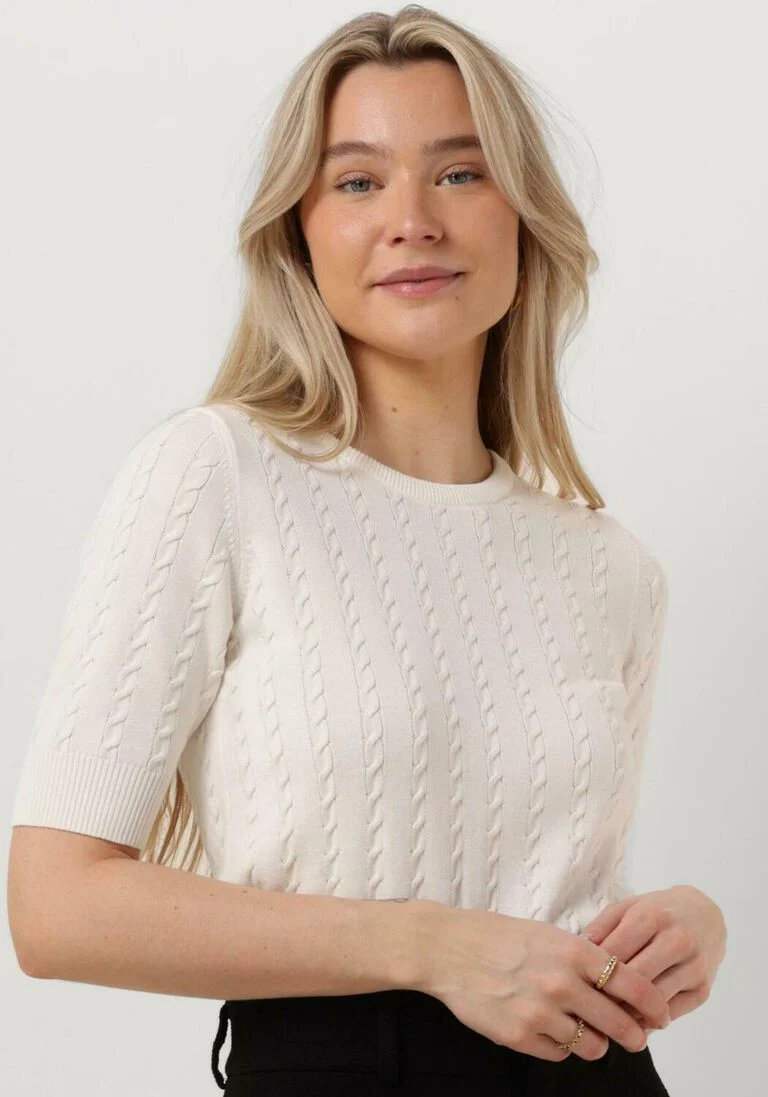 VANILIA ecru vanilia trui cable knitted top