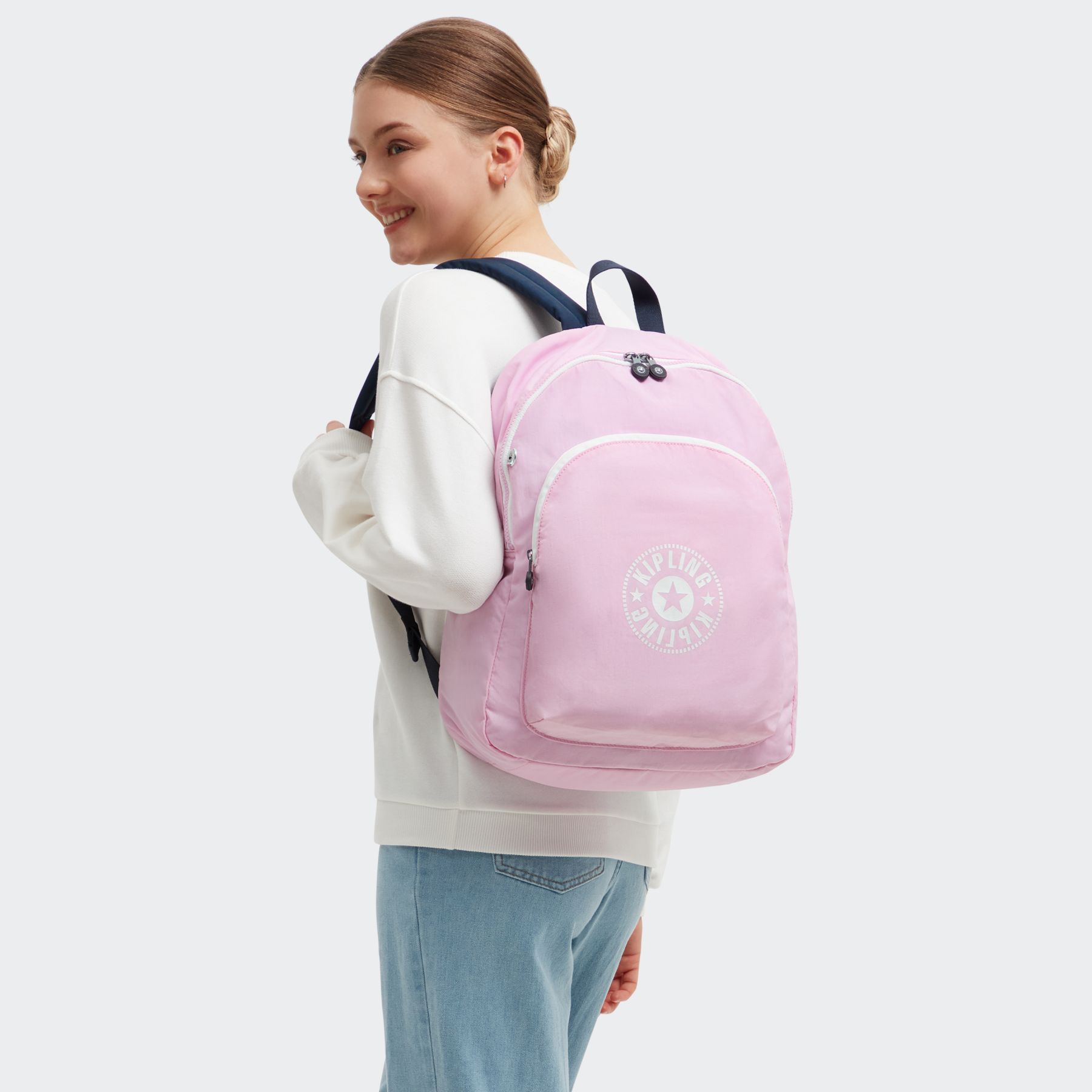 CURTIS L Grand Sac à Dos avec Housse pour Ordinateur - Blooming Pink Center