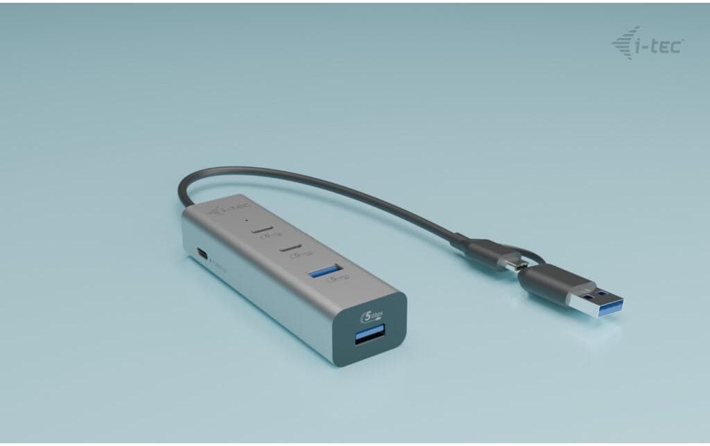 USB-Hub Universal 2x USB-C + 2x USB-A Anschluss + PD 85 WI-tec Universal Charging Metal HUB 2xUSB-C + 2x USB-A Port + Power Delivery 85W