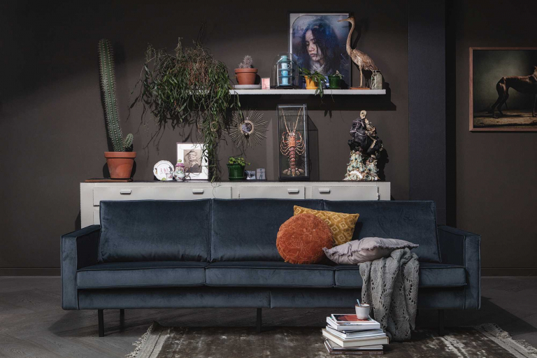 WOOOD Rodeo Velvet bank 3-zits antraciet