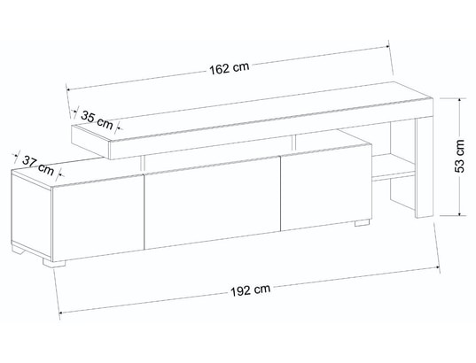 CONCEPT1 - Meuble TV Beliz - Travertin 192 x 53 x 37