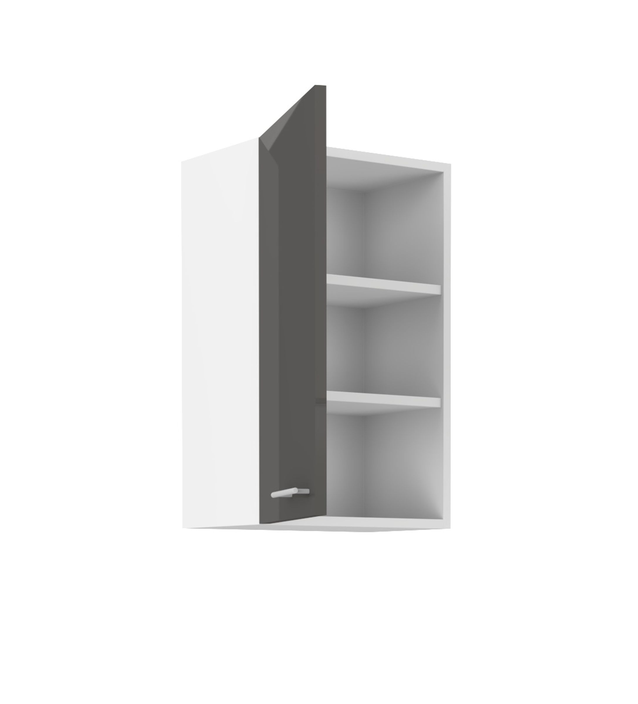 Küche Hängeschrank 45 Lara Grau Hochglanz + Weiss matt Küchenzeile Küchenblock