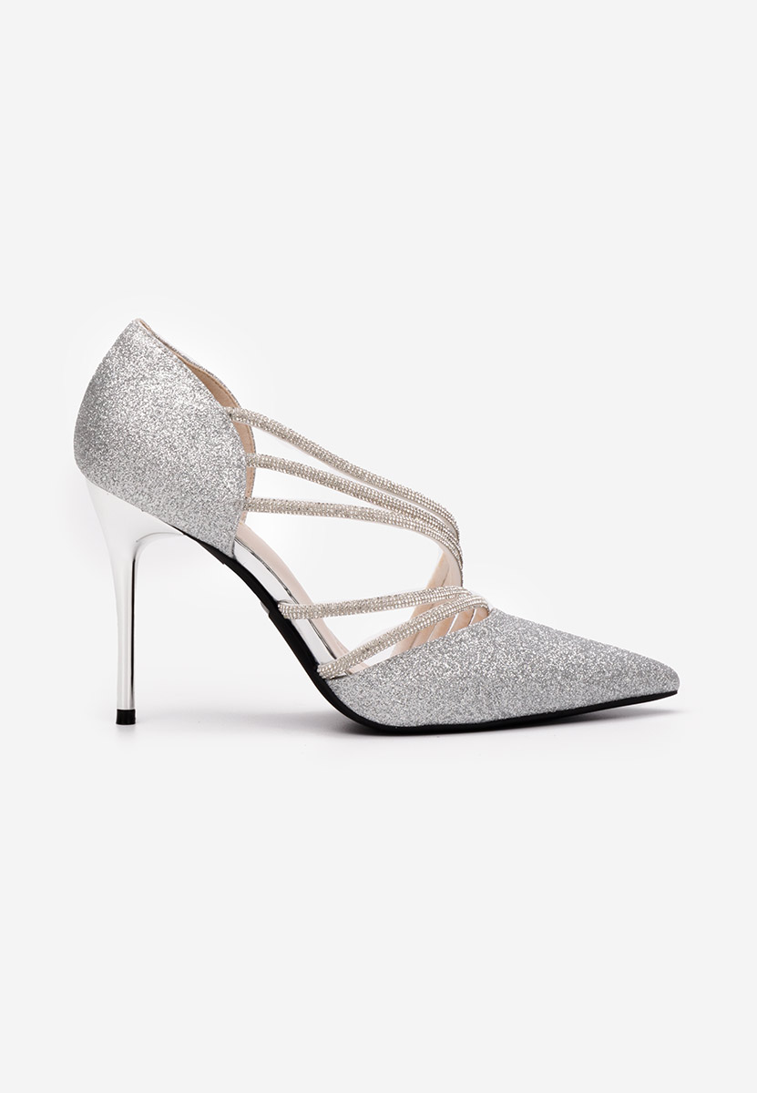 Chaussures à talon fin argent Gassie