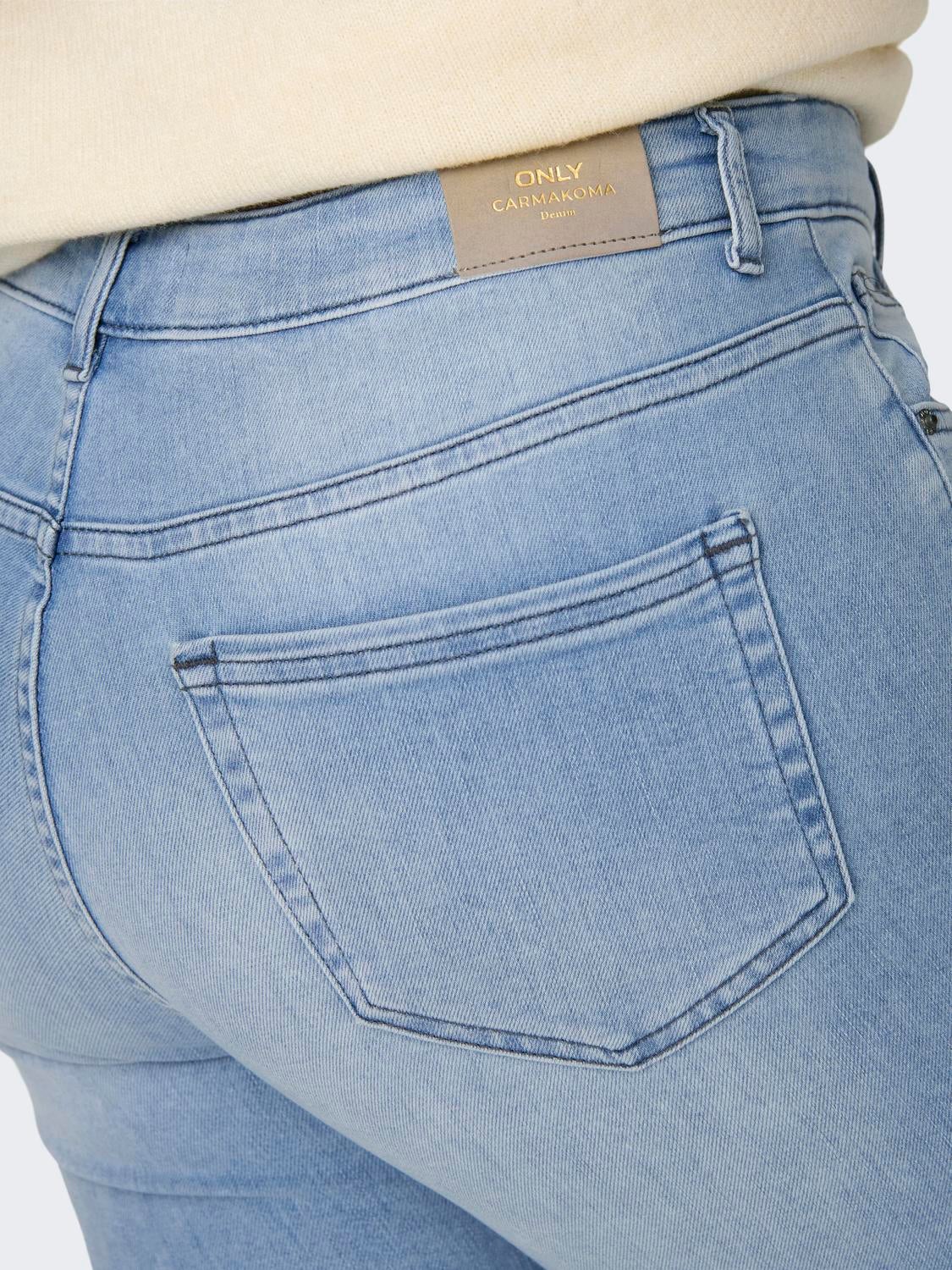 CARWILLY Hohe Taille Ausgestellt Jeans Light Blue Denim