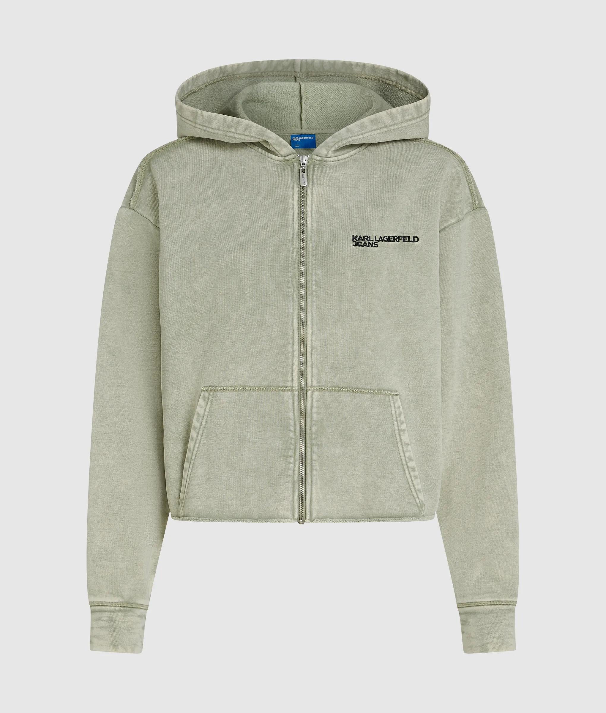 Verwassen hoodie met ritssluiting