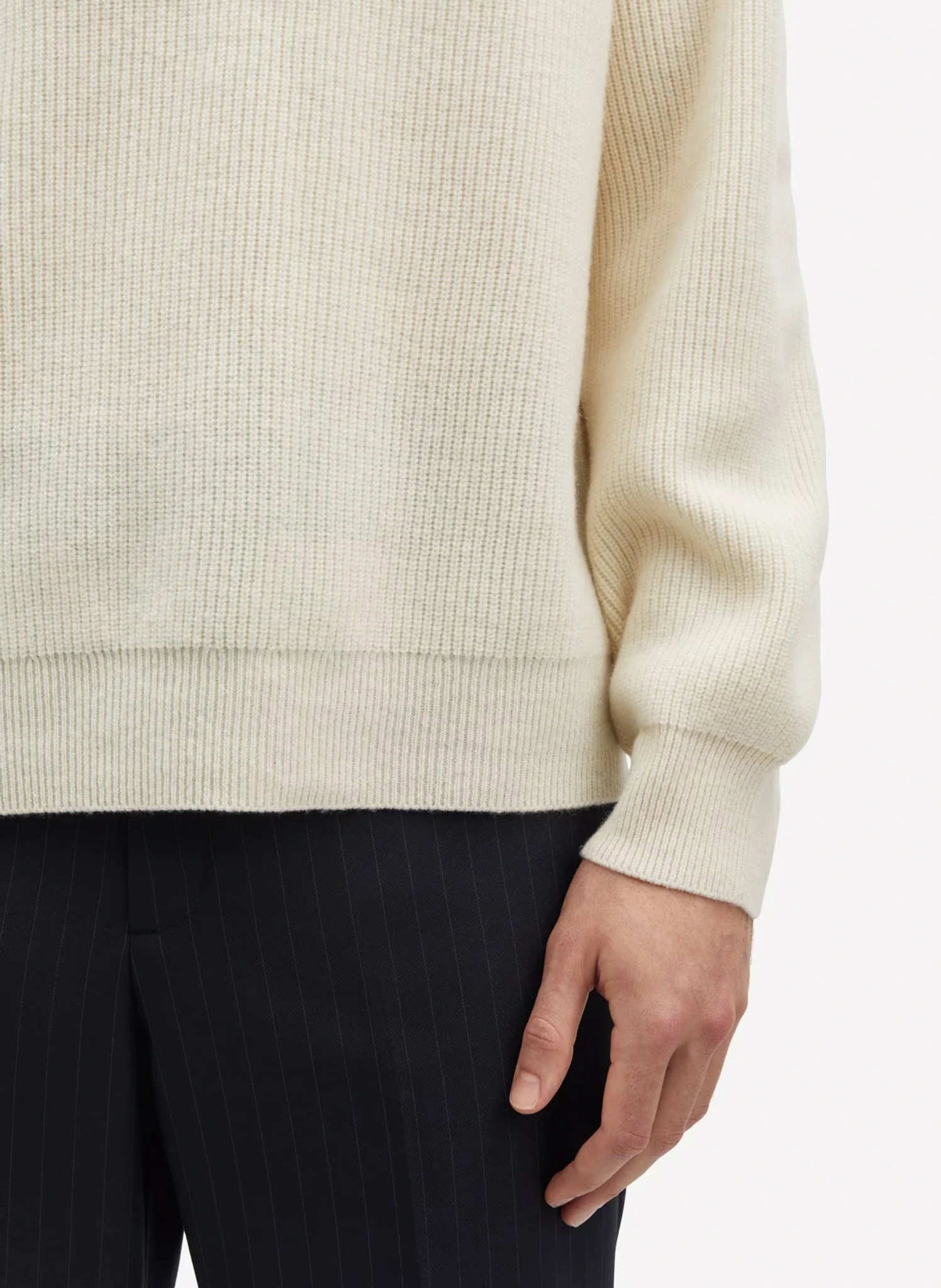 SAISAKS - Pull col rond en laine | Blanc