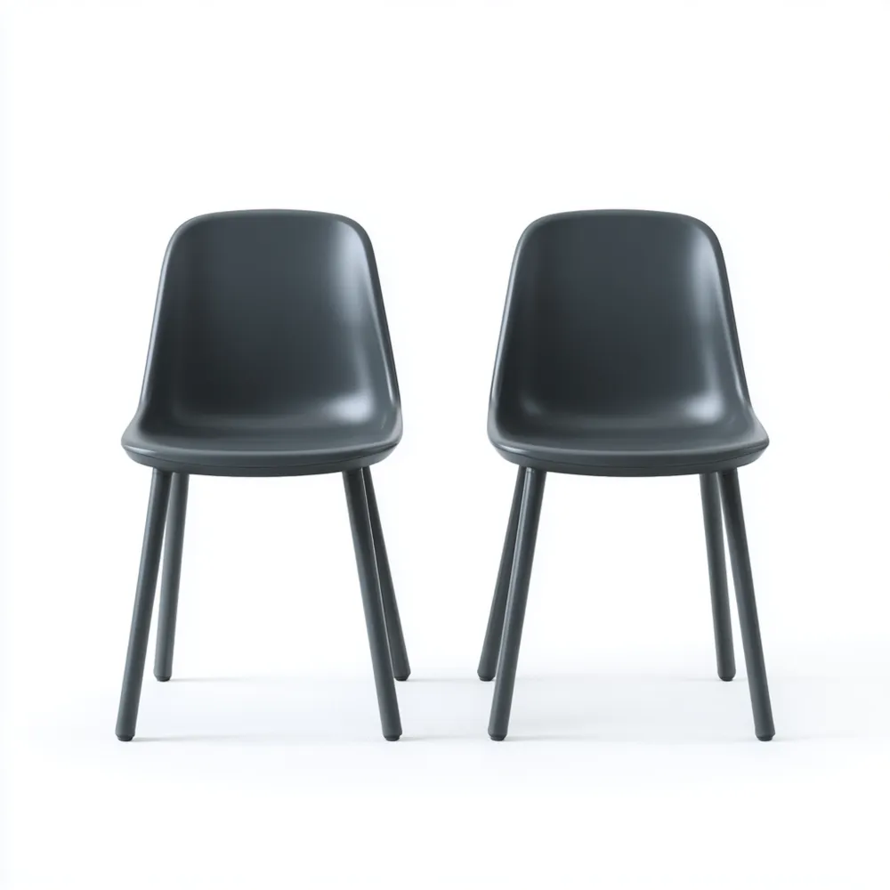 Esszimmerstuhl Set Kunststoff 45x50x85 cm - Dunkelgrau - Modernes Design