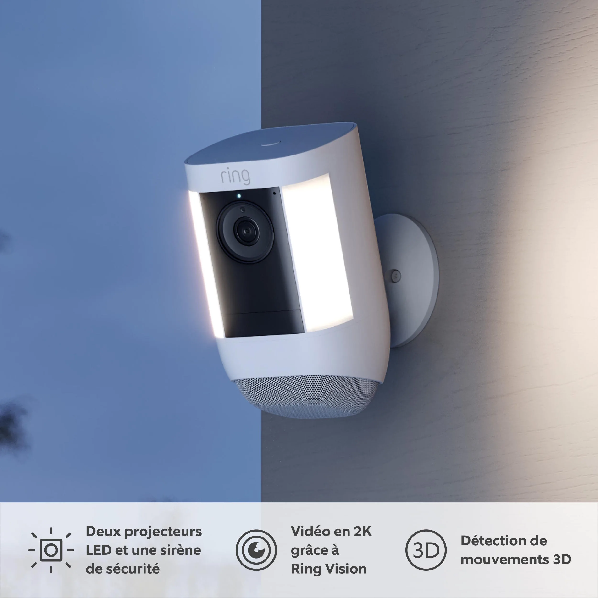 Ring Spotlight Cam Pro Battery Blanc Caméra de surveillance