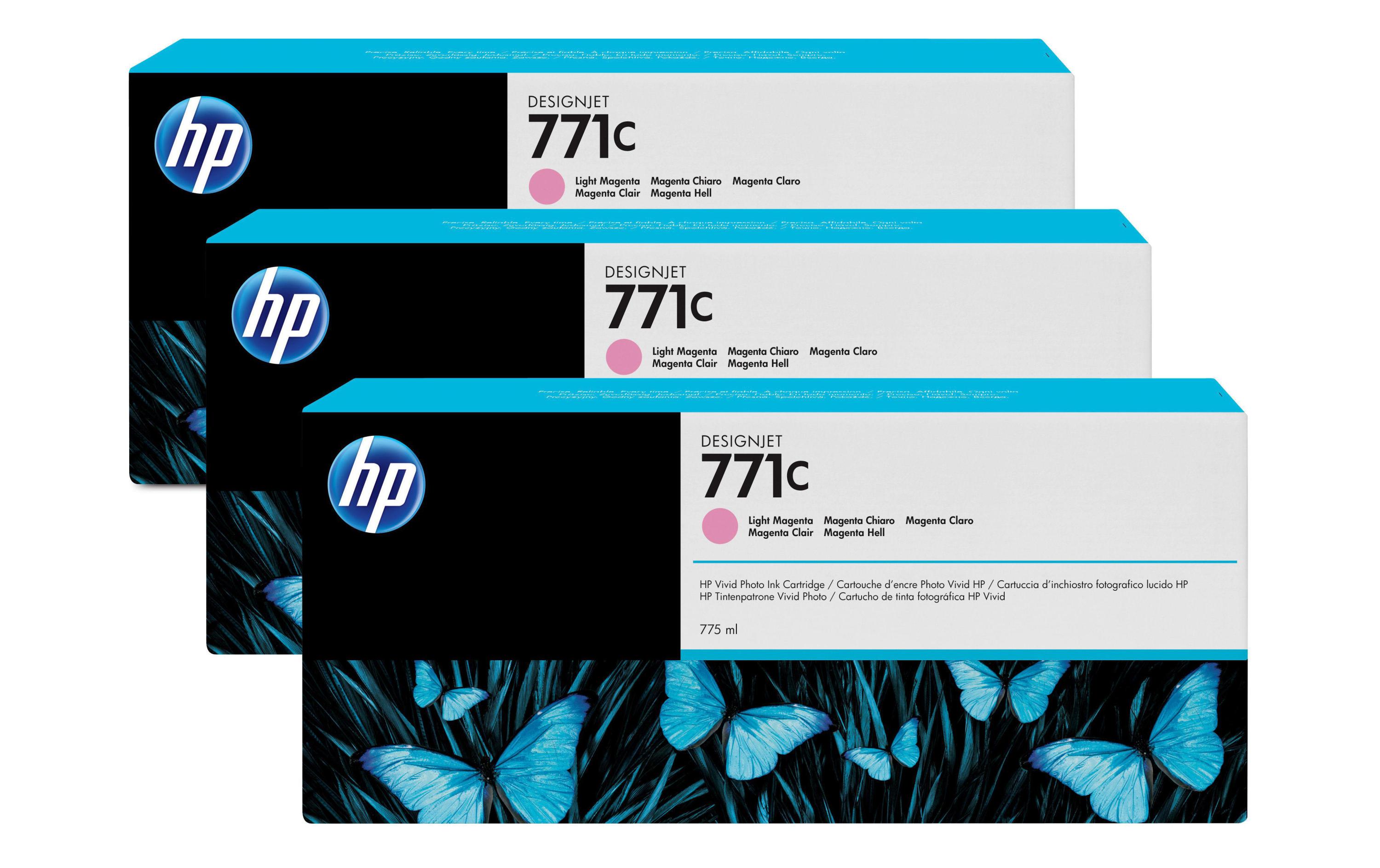 Tinte Nr. 771C (B6Y35A) Light Magenta (3er-Pack)<br>Druckerpatrone