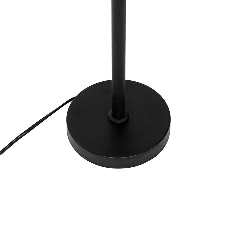 Moderne tafellamp stoffen kap zwart met goud - VT 1