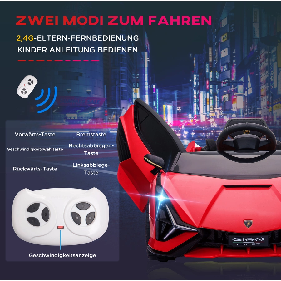 HOMCOM Kinder Elektroauto mit Fernbedienung rot