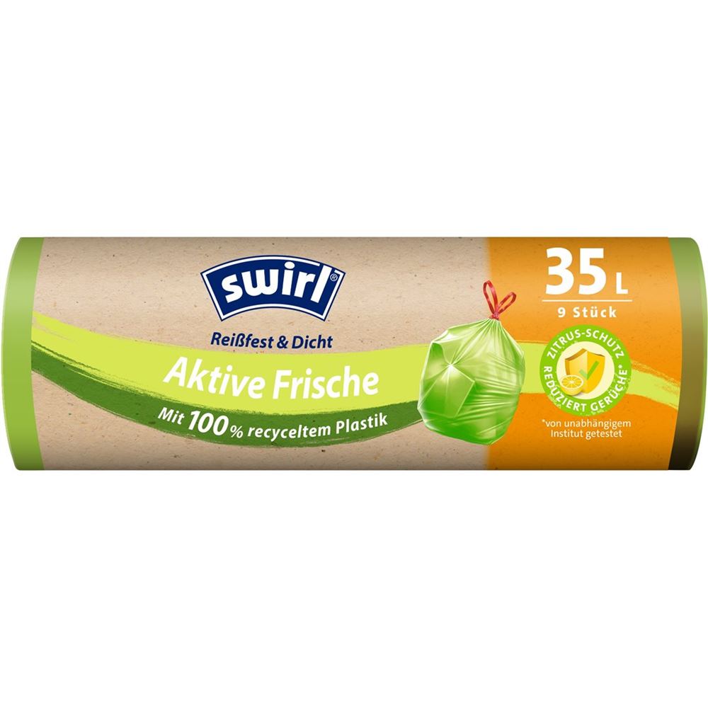 Swirl Müllbeutel Aktive Frische<br>9 Stück, Rolle, 35l